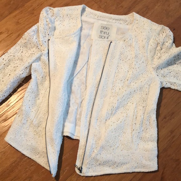 Cream lace jacket - Picture 3 of 5
